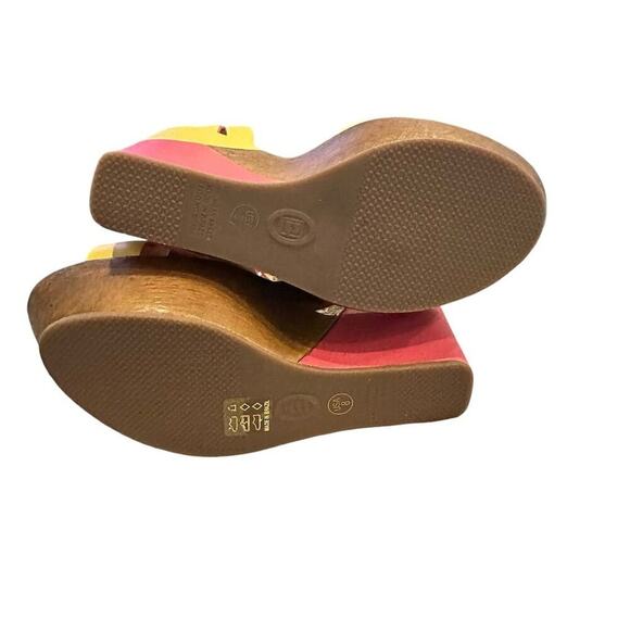 Bottero Women's Leather Colorblock Platform Wedge Sandals Size 8 Multicolor - Picture 8 of 11